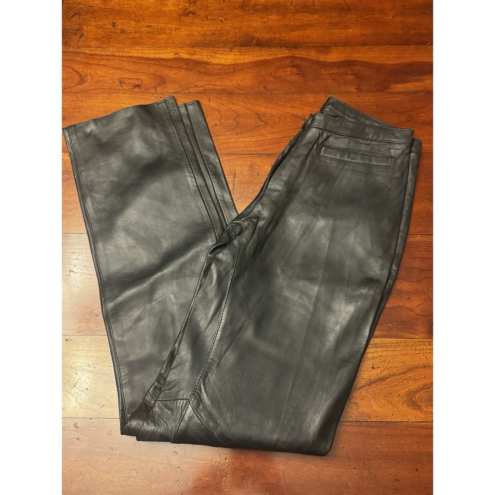 Leather Limited Size 4 Black Leather Pants‎ Lined Women w/h Raw Edge